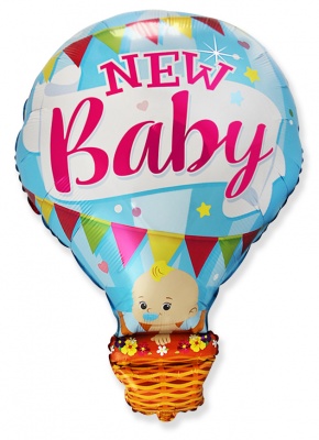 Baby Boy Hot Air Balloon 36'' Super Shape Foil Balloon